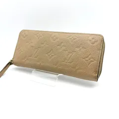 【 箱付／美品 】LOUIS VUITTON　ルイヴィトン　モノグラムアンプラント　ポルトフォイユクレマンス　ジッピー　ラウンドファスナー　長財布　デュンヌ　ベージュ