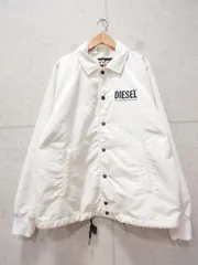 DIESEL ディーゼル ナイロンジャケット ウインドブレーカー 中綿 ロゴ 刺繍 無地 ホワイト XSサイズ