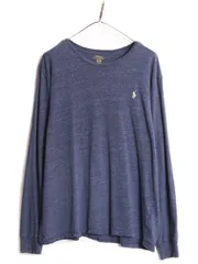 【お得なクーポン配布中!】 ポロ ラルフローレン 長袖 Tシャツ メンズ XL / 古着 ロンT ロゴT ワンポイント コットン 大きいサイズ ロングスリーブ 無地 カットソー 紺