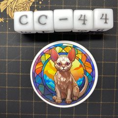 방수 스티커 고양이 스테인드 글라스 스타일 일러스트 멋진 CC-44