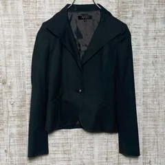 INDIVI インディヴィ　ワールド　レディース　アウター　テーラードジャケット　ショート丈　一つボタン　ストライプ　ブラック　光沢感　日本製　オフィス　キレイ目　シンプル　s311h231