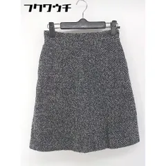 ◇ UNTITLED アンタイトル 膝丈 台形 スカート サイズ0 ブラック ホワイト レディース 【中古】 【1105310002795】