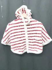 ◇ ⊇ gelato pique ジェラートピケ ボーダー ポンチョ サイズXXS ホワイト レッド系 レディース メンズ P  【1410230022991】
