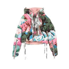 未着用KENZO PARIS総ロゴ柄ハーフZIPジャケットナイロンM