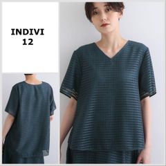 A0337【美品♪】INDIVI ◆メッシュレーストップス\12,991