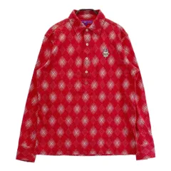 サイズ：L BEAMS GOLF ビームスゴルフ  長袖ポロシャツ 総柄 レッド系 [240101304949]# ゴルフウェア メンズ ストスト