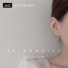 ピアス クリスタルモチーフ ピアス シンプル ピアス スクエアデザイン ピアス 小さめ ピアス レディース 韓国【white dot】(ホワイトドット)