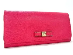 FURLA フルラ レザー リボン 二つ折り 長財布 ウォレット 札入れ 小銭入れ カード入れ レディース ピンク系 DK3099