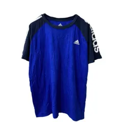 adidas 半袖 ロゴTシャツ キッズ XL 160～ ブルー ネイビー アディダス ラグラン 袖プリント 古着卸 アメリカ仕入 a705-5571