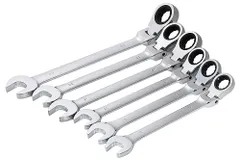 首振り 6本18-23 フレックス ラチェット ギア レンチ セット 大きさ いろいろ フレックスギア スパナ コンビネーションレンチ トネ ボルト コンビネーションレンチセット 両用ヘッド ダブルヘッドラチェットハンドル チェットレンチ フ [6本セットC]