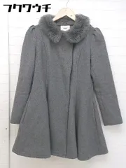 ■ ◎ MURUA ムルーア フェイクファー付 Aライン コート サイズ1(S) ダークグレー レディース  【1104050005325】