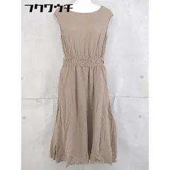 ◇ natural coutureNICE CLAUP フレンチスリーブ ロング ワンピース サイズF ベージュ レディース 【中古】 【1104160008315】