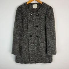 BEAUTY&YOUTH UNITED ARROWS ビューティーアンドユースユナイテッドアローズ ノーカラーコート ハーフコート グレー アースカラー レディース  Mサイズ 古着 カジュアル