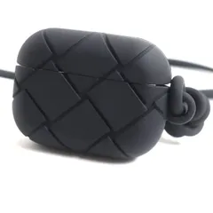 極美品▼ボッテガヴェネタ 691715 イントレチャート ラバー/シリコン モバイルアクセサリー AirPods Pro エアーポッズ プロ ケース 黒のサムネイル