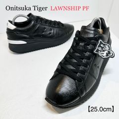 オニツカタイガー LAWNSHIP/ローンシップPF 厚底 ブラック/黒白