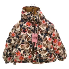 GUCCI (グッチ) ×THE NORTH FACE 21SS ザ・ノースフェイス フローラルロゴプリント総柄ナイロンダウンショートジャケット ダウンパーカーのサムネイル