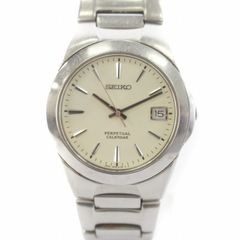 セイコー SEIKO PERPETUAL CALENDAR パーペチュアルカレンダー 腕時計 ウォッチ クォーツ デイト 白文字盤 シルバー色 8F32-0130 ■GY18 /MQ
