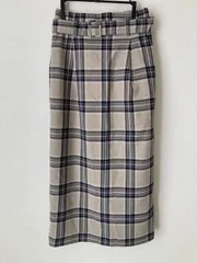 LOWRYS FARM ローリーズファーム  ベルト付きロングタイトスカート　チェック柄