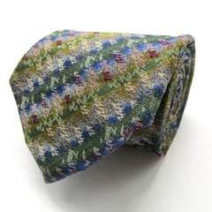 ミッソーニ ブランド ネクタイ ストライプ柄 グラデーション シルク イタリア製 PO メンズ カーキ Missoni 【中古】