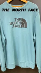 THE NORTH FACE ザノースフェイス メンズXL トレーナー ライトブルー ブランドロゴ 刺繍 中古 古着 10382