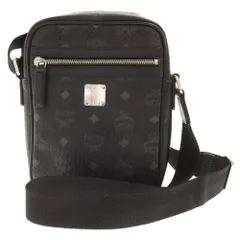 MCM (エム シー エム) レザーロゴ総柄ショルダーバッグ ブラックのサムネイル