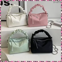 送料無料 ショルダーバッグ 2way 斜めがけ レディース 肩掛けカバン ハンドバッグ 手提げカバン ギャザー 可愛い 軽量鞄 大人 通勤 使いやすい 無地バッグ ナイロンバッグ オフィスカジュアル