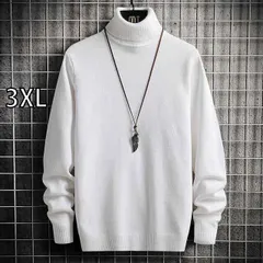 [3XL]春 コーデ メンズ 用 服 シンプル ファッション オシャレ 大人 かっこいい 大きいサイズ ストリート 紳士服 タートルネックセーター ニット セーター プルオーバー レイヤリング シャツ カップル ウェア 
