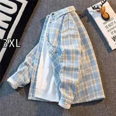 [3XL]秋冬 コーデ メンズ  服 シンプル ファッション オシャレ 大人 かっこいい 大きいサイズ ストリート 紳士服  ジャケット アウター チェック柄 シャツ ハイエンド 