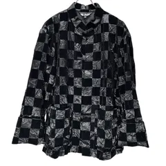 コムデギャルソン　チャイナ柄シャツジャケット COMME des GARCONS ブラックコムデギャルソンBLACK コットン