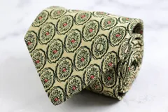 ダンヒル ブランド ネクタイ シルク 小紋柄 総柄 伊製生地 PO メンズ カーキ Dunhill 【中古】