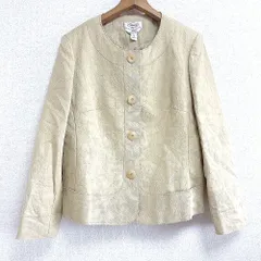 タルボット Talbots ジャケット ノーカラー レザー風 ベージュ系 生成 10サイズ 750765のサムネイル