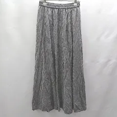 ◇ Θ COCO DEAL ココ ディール ウエストゴム チェック柄 ロング フレアー スカート サイズ表記なし グレー系 レディース E  【1502030003383】