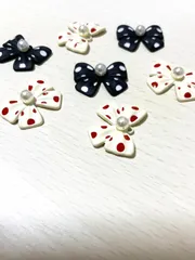 リボン　チャーム　アクセサリーパーツ