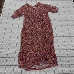 ◇ ⊂ 美品 コンティニュエ デ ナイスクラップ 花柄 五分袖 ロング ワンピース ピンク系 マルチ レディース E  【1509180010353】