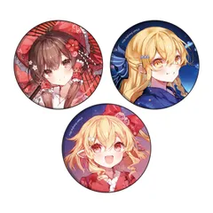 缶バッジ3個セット 東方Project 01 霊夢&魔理沙&フランドール 浴衣Ver.(描き起こしイラスト) グッズ