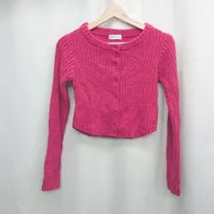 ◇ ⊇ LAGUA GEM　ラグアジェム 丈ショート 長袖 ニットカーディガン サイズF ピンク系 レディース E  【1505220009721】
