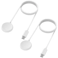 GooglePixelWatch充電器USBC磁気急速充電ピクセルウォッチケーブルforPixelWatch1持ち運び便利100cm充電器【2枚入り】(PixelWatch3/2非対応)(ホワイト+ホワイト)