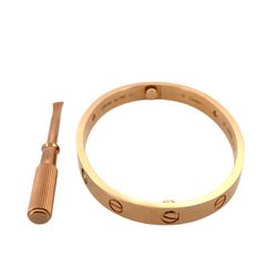 【鑑定済み】正規品 カルティエ Cartier ラブ ブレス 4PD ハーフダイヤモンド LOVE #16 B6035917 K18PG ピンクゴールド