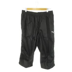 プーマ PUMA ハーフパンツ ウエストゴム 切替 ストレッチ ロゴ刺繍 ライン スポーツ 大きいサイズ XO XXL 黒 ブラック /MN18