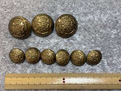渋いゴールド色ジャケット用メタルボタンセット
