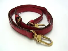 LOUIS VUITTON ルイヴィトン レザー バッグ用 ショルダーストラップ 斜め掛け 肩掛け レディース メンズ レッド系 BJ7216