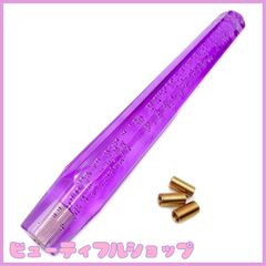 【特価】Meliore シフトノブ 八角 クリスタル バブル 気泡 入り 超 ロング 延長 400mm 40cm MT AT トラック デコトラ アダプター 3種 付き 汎用 カスタム (パープル)