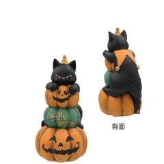 ハロウィンオーナメント　キャット　ジャックオーランタン　ハロウィン雑貨　黒猫　ガーデニング雑貨