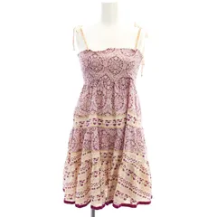 フランシュリッペ franche lippee フラワーワンピース ミニ キャミ 総柄 M ベージュ 紫 パープル /AT ■OSのサムネイル