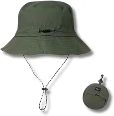 Capprecier サファリハット メンズ レディース 折りたたみ UVカット 帽子 防水 通気 紫外線対策 超軽量速乾 バケットハット アウトドア 登山 キャンプ 春 夏 秋 男女兼用(ミリタリーグリーン,  60.0 cm)