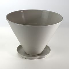 プラ鉢 5号 スタンダード反鉢受け皿付き ホワイト 6V 幅18cm×高さ12cm 