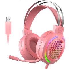【在庫処分】(ピンク) 男女兼用 … One/PCに対応 PS4/Nintendo/Xbox ノイズキャンセリング ゲーム用 マイク付き ゲームヘッドセット ヘッドフォン 7.1ch ヘッドホン ヘッドセット ゲーミング M12