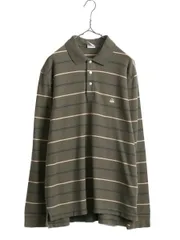 【お得なクーポン配布中!】 ブルックスブラザーズ ボーダー 鹿の子 長袖 ポロシャツ メンズ L / 古着 BROOKS BROTHERS 346 長袖シャツ コットン ワンポイント ボックス