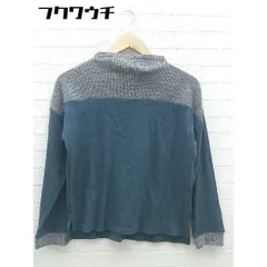 ◇ nano universe ナノユニバース バックジップ ハイネック 長袖 ニット セーター ネイビー グレー レディース 【中古】 【1002802394942】