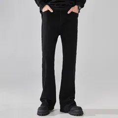 秋冬 コーデ メンズ  服 シンプル ファッション オシャレ 大人 かっこいい 大きいサイズ ストリート 紳士服 ストリート ジーンズ レトロ スリム フレア パンツ